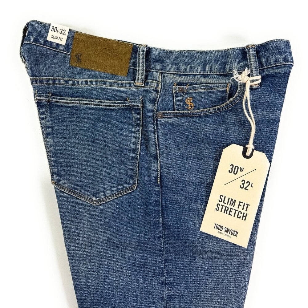 Todd Snyder Jeans Mens Size 30x32 Slim Fit  Distressed Stretch Denim Indigo